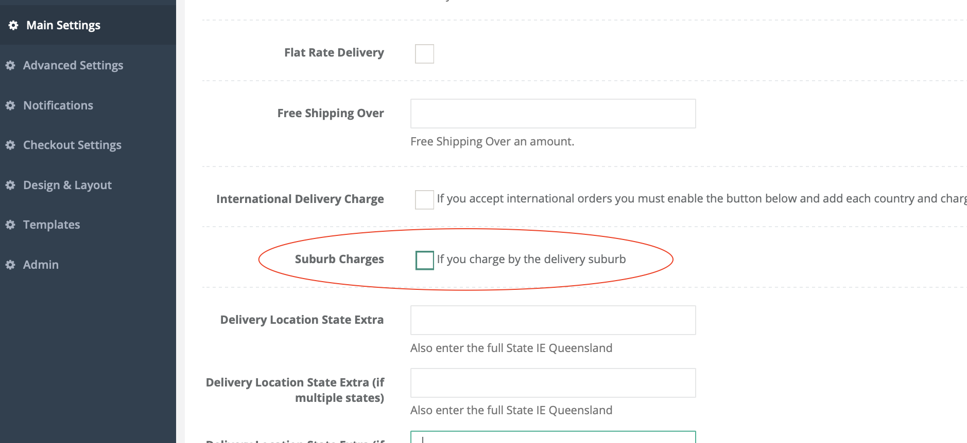 Suburb Charges